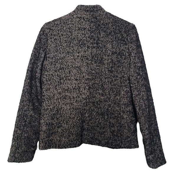 Michael Michael Kors Tweed Blazer Wool Blend Black Jacket Business Womens 12 - Picture 9 of 11